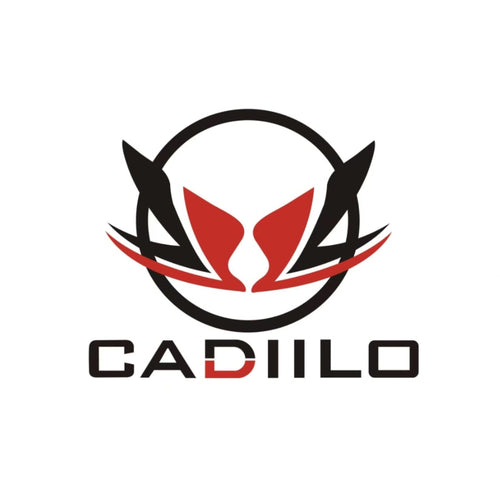 Logo of Cadiilo with black and red design on a white background